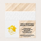 House Broom Logo | Holz- und Fliesenböden Visitenkarten (Außenseite Aufgefaltet)
