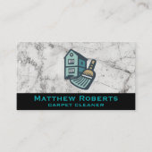 House Broom Logo | Weißer Marmor Visitenkarte (Vorderseite)