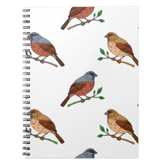 House Bunting Bird Pattern - Seamless Nature Desig Notizblock (Vorderseite)