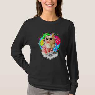 House Cat Rainbow Dj Cat Niedlich Kitty T-Shirt