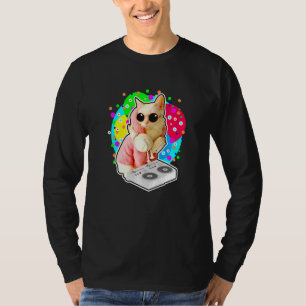 House Cat Rainbow Dj Cat Niedlich Kitty T-Shirt