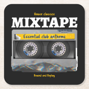 House Classics Mixtape Club Anthems Rechteckiger Pappuntersetzer