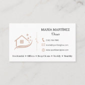 House Cleaner and Maid Service Visitenkarte (Rückseite)