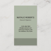 House Cleaning Elegant Sage Green Maid Service Visitenkarte (Rückseite)