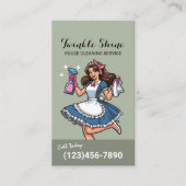 House Cleaning Elegant Sage Green Maid Service Visitenkarte (Vorderseite)