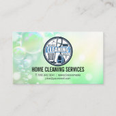 House Cleaning Logo | Janitorial Services Visitenkarte (Vorderseite)