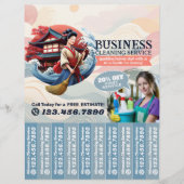 House cleaning Maid Service Flyer Tear Off Strips (Vorne)