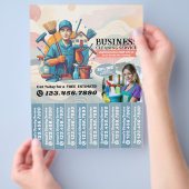 House cleaning Maid Service Flyer Tear Off Strips (Hand)