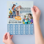 House cleaning Maid Service Flyer Tear Off Strips (Hand)