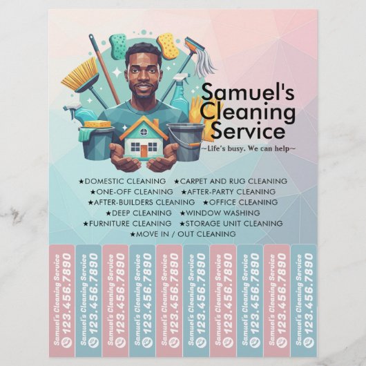 House cleaning Maid Service Flyer Tear Off Strips (Vorne)