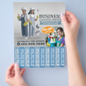 House cleaning Maid Service Flyer Tear Off Strips (Hand)