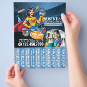 House cleaning Maid Service Flyer Tear Off Strips (Hand)