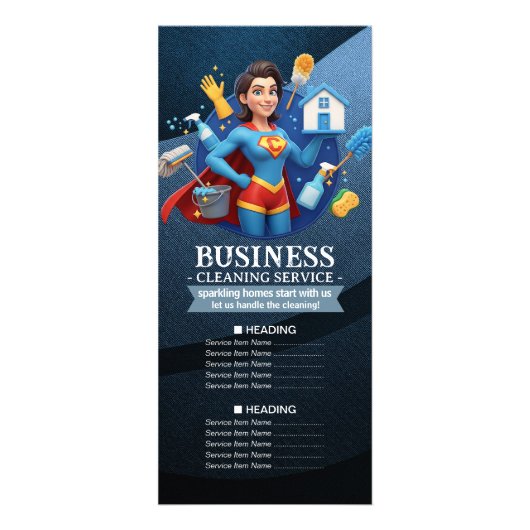 House Cleaning Maid Service Housekeeping Price Werbekarte (Vorne)