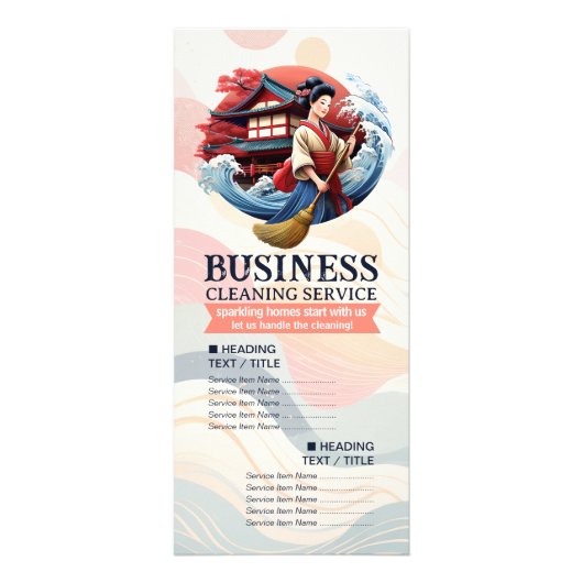 House Cleaning Maid Service Housekeeping Price Werbekarte (Vorne)