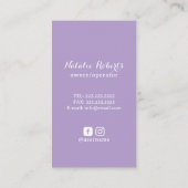 House Cleaning Retro Vacuum Cleaner Lavender Visitenkarte (Rückseite)