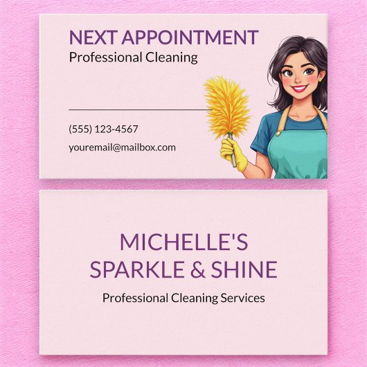 House Cleaning Service Business Appointment Card Terminkarte
