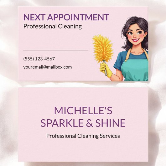 House Cleaning Service Business Appointment Card Visitenkarte