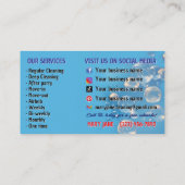 House Cleaning Service Business Cards Visitenkarte (Rückseite)