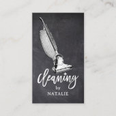 House Cleaning Service Retro Vacuum Cleaner Visitenkarte (Vorderseite)