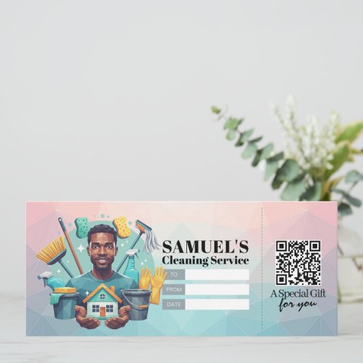 House Cleaning Services Gift Certificate Voucher Einladung (Stehend Vorderseite)