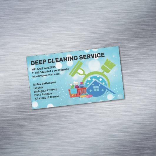 House Cleaning Services | Maid Cleaners Magnetische Visitenkarte (Beispiel)
