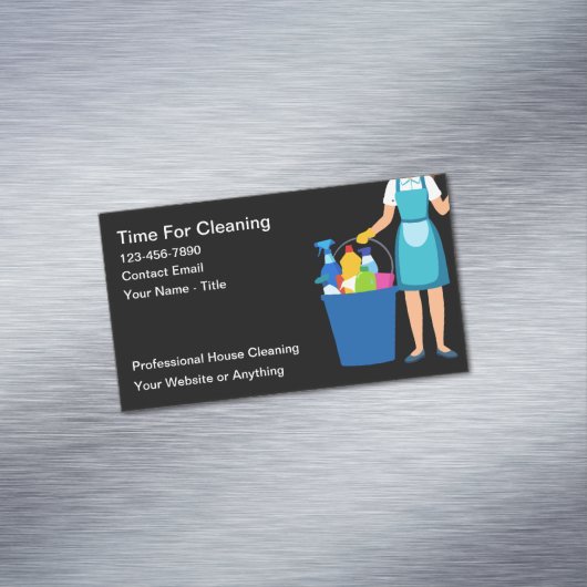 House Cleaning Simple Magnetic Business Cards New Magnetische Visitenkarte (Beispiel)