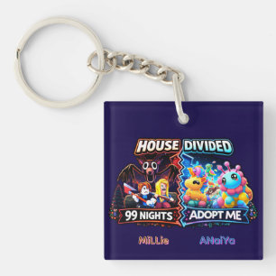 House Divided 99 Nächte vs Adopt Me Neon-Horror  Schlüsselanhänger