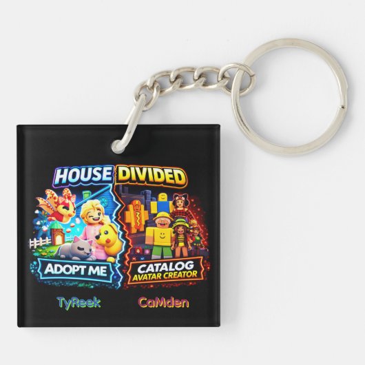 House Divided Adopt Me vs Catalog Avatar Creator Schlüsselanhänger (Rückseite)