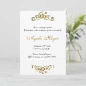 House Erwärmung Party Einladung Gold Geblüht (Stehend Vorderseite)