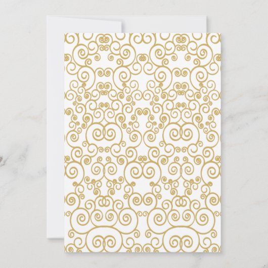 House Erwärmung Party Einladung Gold Geblüht (Rückseite)