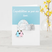 House Erwärmung Pinguin Card Karte (Gelbe Blume)