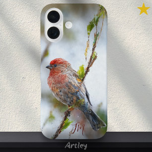 House Finch Bird Painting Individuelle Name iPhone 16 Hülle