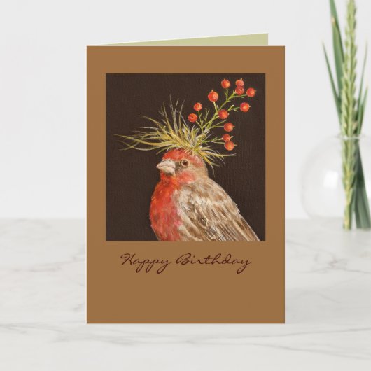 House Finch, Happy Birthday Karte (Vorderseite)