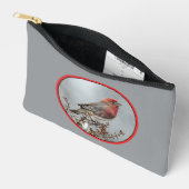 House Finch im Winter Snow Original Foto Zubehörtasche (Offen)