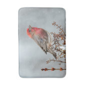 House Finch in Snow - Original Foto Badematte (Vorderseite Vertikal)