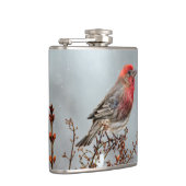 House Finch in Snow - Original Foto Flachmann (Rechts)