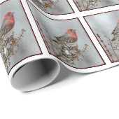 House Finch in Snow - Original Foto Geschenkpapier (Rolleneckpunkt)