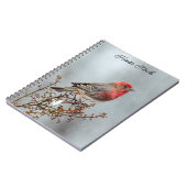 House Finch in Snow - Original Foto Notizblock (Linke Seite)