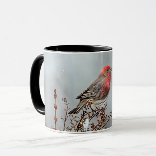 House Finch in Snow - Original Foto Tasse (Vorderseite Links)