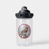 House Finch in Snow - Original Foto Trinkflasche (Rückseite)