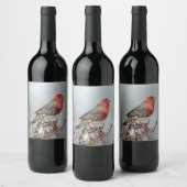 House Finch in Snow - Original Foto Weinetikett (Flaschen)