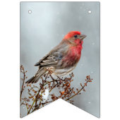 House Finch in Snow - Original Foto Wimpelkette (Dritte Fahne)