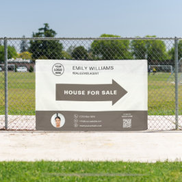 House for Sale Real Estate Logo QR Code Banner