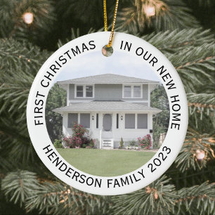 House Fotos First Xmas Neuer Zuhause Name & Year W Keramik Ornament