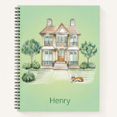 House & Garden Notebook – Elegant Illustration Notizblock (Vorderseite)