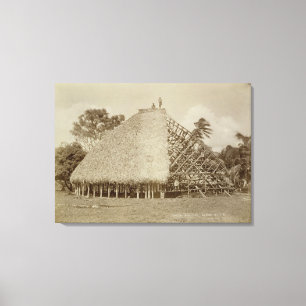 House Gebäude in Samoa, c.1875 (sepia Foto) Leinwanddruck