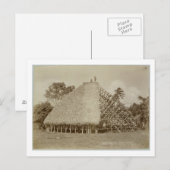 House Gebäude in Samoa, c.1875 (sepia Foto) Postkarte (Vorne/Hinten)