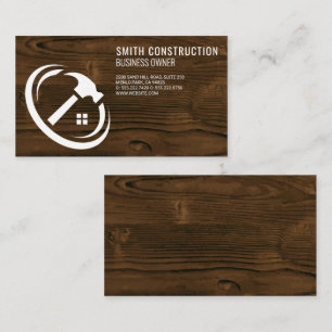 House Hammer Logo   Holz Hintergrund Visitenkarte