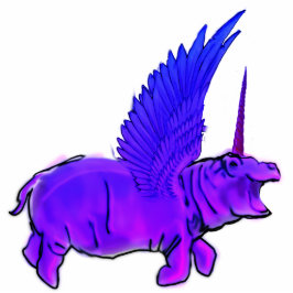 House HIppocorn Ornament Hanging Hippo Unicorn Peg Fotoskulptur Ornament