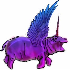 House HIppocorn Ornament Hanging Hippo Unicorn Peg Fotoskulptur Ornament